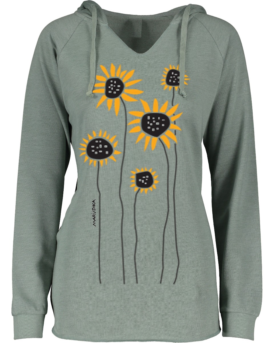 Notch Neck Hoody Sunflower Field - Image 3